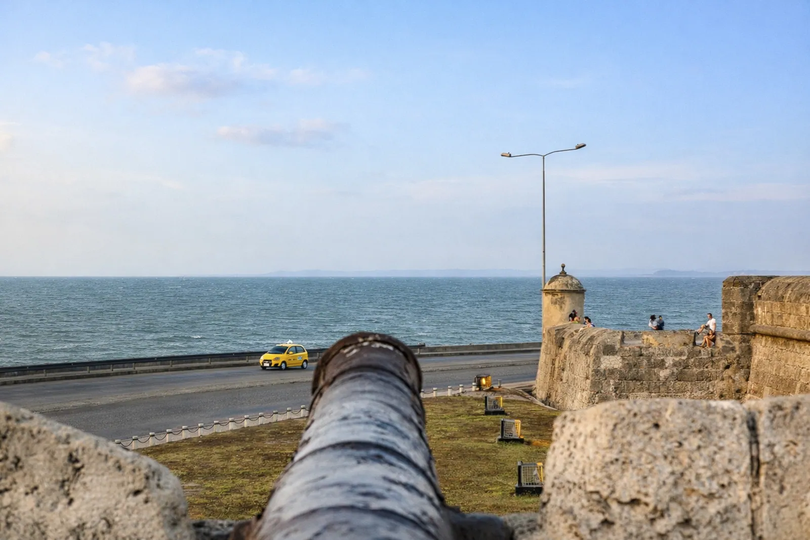 Cannon on the city walls facing the San Fernando fort, Cartagena